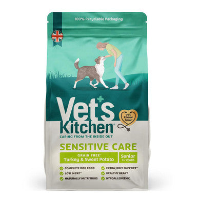 Vet's Kitchen Sensitive Care Grain Free Senior Dry Dog Food - Turkey & Sweet Potato