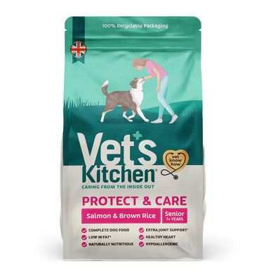 Vet's Kitchen Protect & Care Senior Dry Dog Food - Salmon & Brown Rice