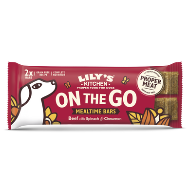 Lily's Kitchen On The Go Mealtime Bars Dog Treats - Beef with Spinach & Cinnamon