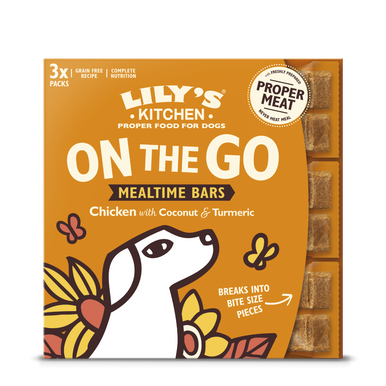 Lily's Kitchen On The Go Mealtime Bars Dog Treats - Chicken with Coconut & Turmeric