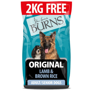 Burns Original Adult/Senior Dry Dog Food - Lamb & Brown Rice 12+2kg Free (14kg)