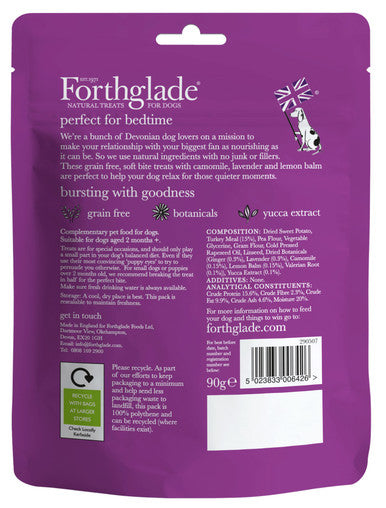 Forthglade Natural Soft Bite Grain-free Calming Dog Treats - Camomile, Lavender & Lemon Balm