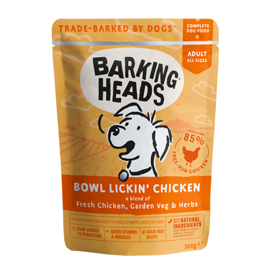 Barking Heads Bowl Lickin’ Adult Wet Dog Food in Pouches - Chicken