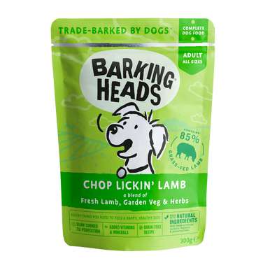 Barking Heads Chop Lickin’ Adult Wet Dog Food in Pouches - Lamb