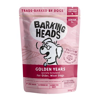 Barking Heads Golden Years Senior 7+ Wet Dog Food in Pouches - Chicken & Salmon