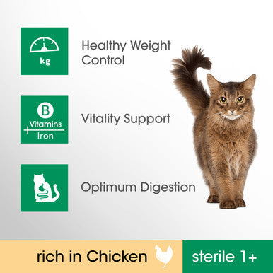 Perfect Fit Sterile 1+ Adult Dry Cat Food - Chicken