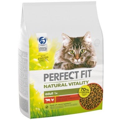 Perfect Fit Natural Vitality Adult 1+ Dry Cat Food - Beef & Chicken