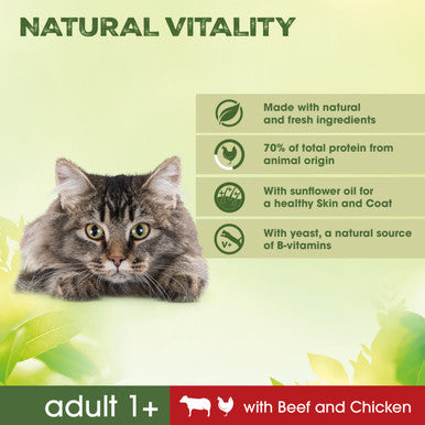 Perfect Fit Natural Vitality Adult 1+ Dry Cat Food - Beef & Chicken