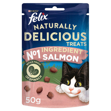 Felix Naturally Delicious Adult Cat Treats - Salmon & Spinach