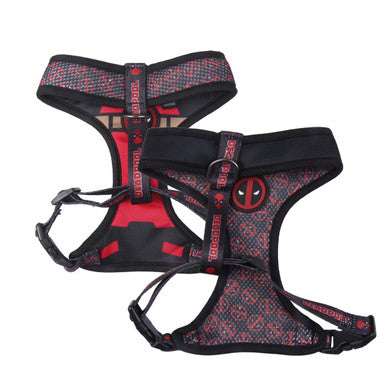 For Fan Pets Premium Deadpool Adult Dog Harness - Black