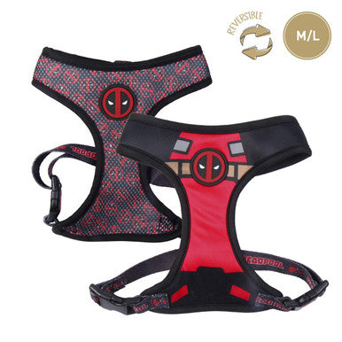 For Fan Pets Premium Deadpool Adult Dog Harness - Black