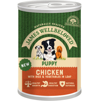 James Wellbeloved Gluten-free Puppy Wet Dog Food - Chicken, Rice & Vegetables in Loaf