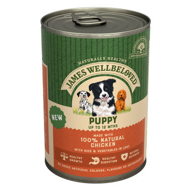 James Wellbeloved Gluten-free Puppy Wet Dog Food - Chicken, Rice & Vegetables in Loaf