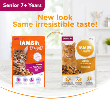 Iams Delights Senior Wet Cat Food - Land & Sea Collection in Gravy