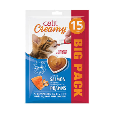 Catit Creamy Grain-free Adult Cat Treats - Salmon & Prawn