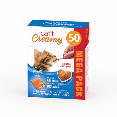 Catit Creamy Grain-free Adult Cat Treats - Salmon & Prawn