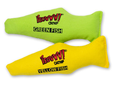 Yeowww! Catnip Green Fish Cat Toy