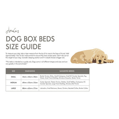 Joules Bee Print Box Dog Bed