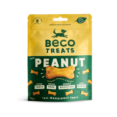 Beco Soft Baked Grain-free Dog Treats - Peanut with Coconut & Turmeric