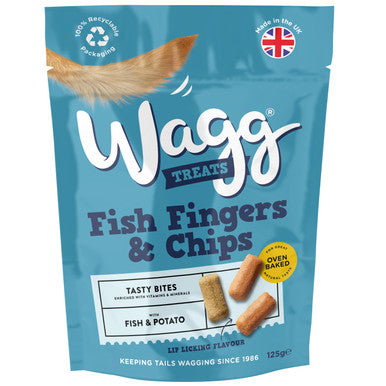 Wagg Tasty Bites Finger and Chips Dog Treats - Fish & Potato