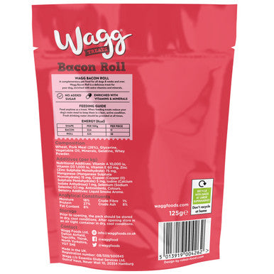 Wagg Tasty Bites Bacon Roll Dog Treats - Pork