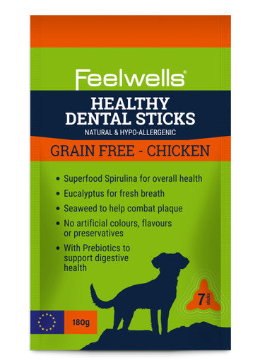 Feelwells Healthy Grain-free Dental Sticks Dog Treats - Chicken