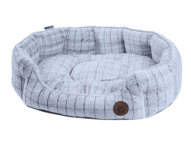 Petface White Plush Oval Large Dog Bed