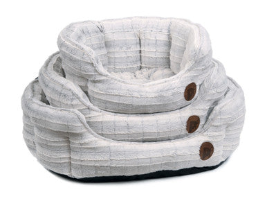 Petface White Plush Oval Large Dog Bed