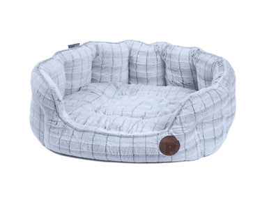 Petface White Plush Oval Medium Dog Bed