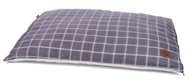 Petface Window Pane Check Pillow Dog Mattress - Grey