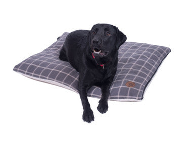 Petface Window Pane Check Pillow Dog Mattress - Grey