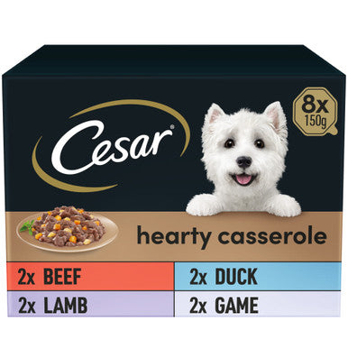 Cesar Hearty Casserole Adult Wet Dog Food in Trays - Mixed Selection