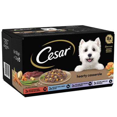 Cesar Hearty Casserole Adult Wet Dog Food in Trays - Mixed Selection