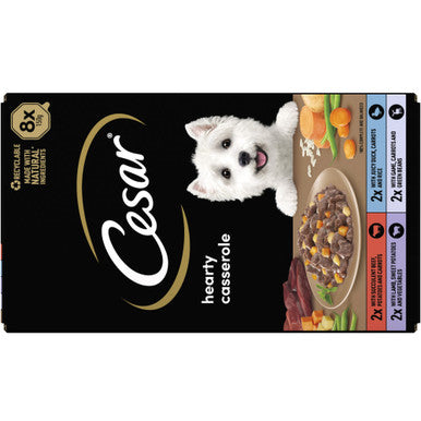 Cesar Hearty Casserole Adult Wet Dog Food in Trays - Mixed Selection