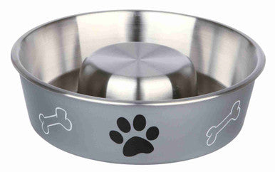 Trixie Slow Feeding Stainless Steel Dog Bowl