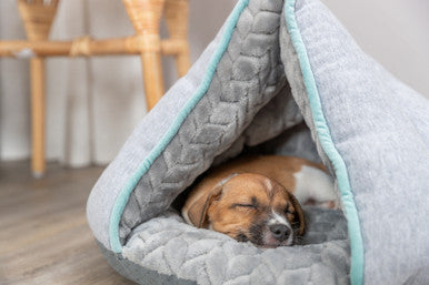 Trixie Junior Cave Round Dog Bed - Light Grey/Mint