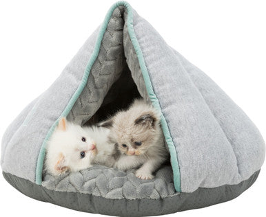 Trixie Junior Cave Round Dog Bed - Light Grey/Mint