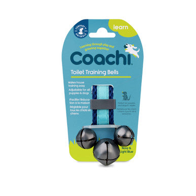 Coachi Toilet Training Bells for Dogs - Navy & Light Blue