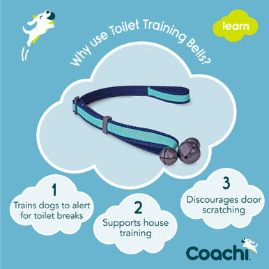 Coachi Toilet Training Bells for Dogs - Navy & Light Blue