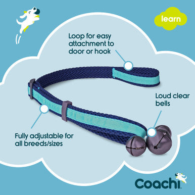 Coachi Toilet Training Bells for Dogs - Navy & Light Blue