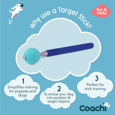 Coachi Target Stick for Dogs - Navy & Light Blue