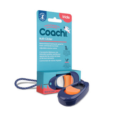 Coachi Multi-Clicker for Dogs - Navy & Coral