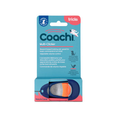 Coachi Multi-Clicker for Dogs - Navy & Coral