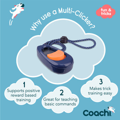 Coachi Multi-Clicker for Dogs - Navy & Coral