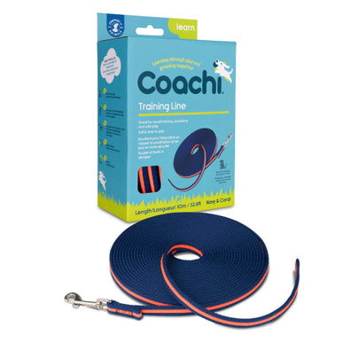 Coachi Training Line for Dogs - Navy & Coral