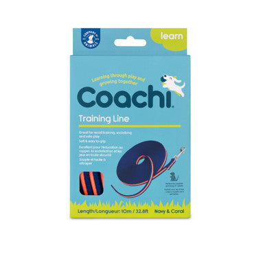 Coachi Training Line for Dogs - Navy & Coral