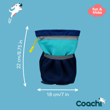 Coachi Pro Train & Treat Bag for Dogs - Navy & Light Blue