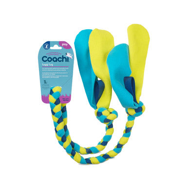 Coachi Tuggi Tug Toy for Dogs - Navy, Lime & Light Blue