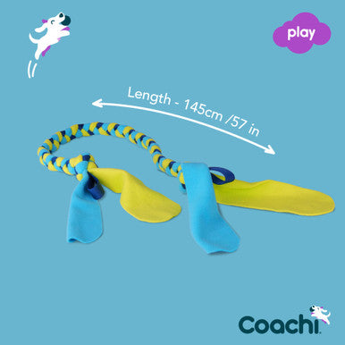 Coachi Tuggi Tug Toy for Dogs - Navy, Lime & Light Blue