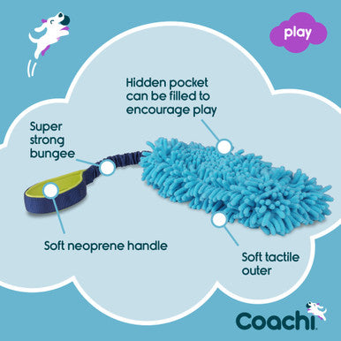 Coachi Tuggi Hide Toy for Dogs - Navy, Lime & Light Blue